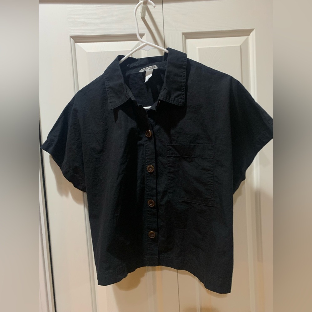 Future Collective button up black blouse size Medium